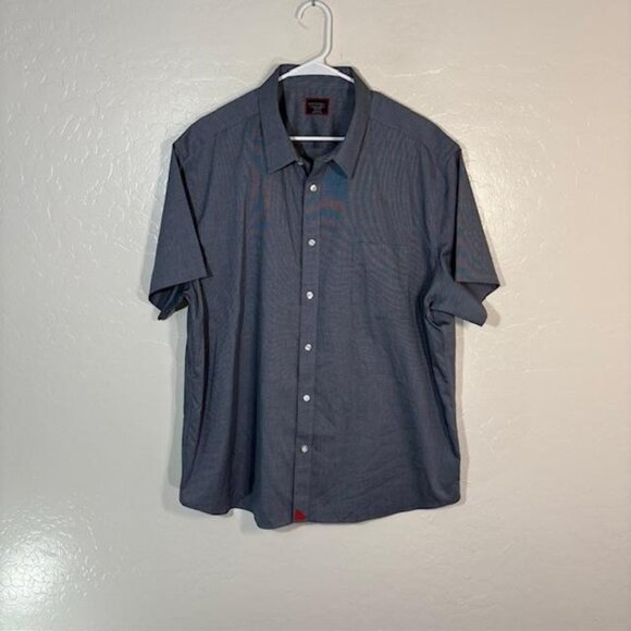 UNTUCKit Shirt Mens 3XL Blue Petrus Wrinkle Free Short Sleeve Button Up Casual - Picture 1 of 7